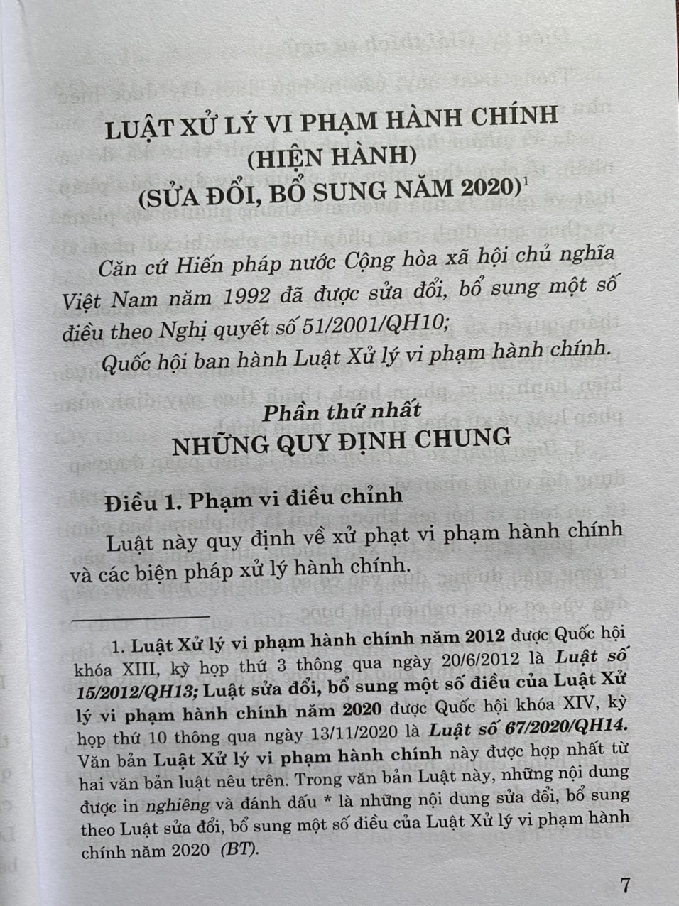 Luật Xử Lý Vi Phạm Hành Chính