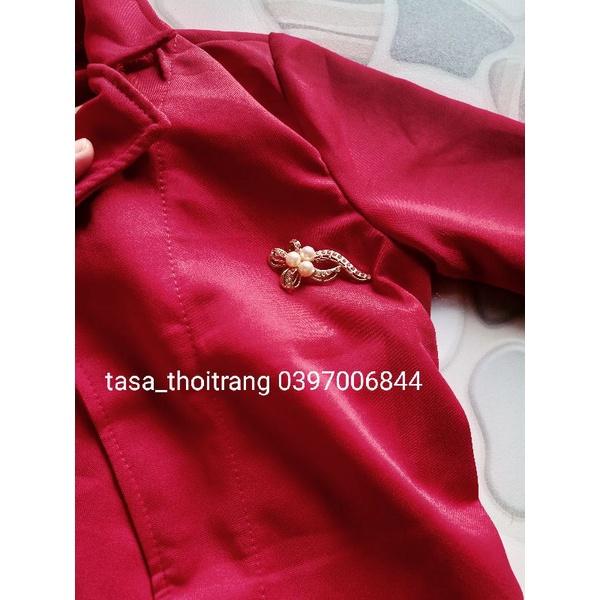 TCL Sét áo khoác vest đỏ kèm váy xòe 2 dây điệu đà sang chảnh du xuân đón Tết