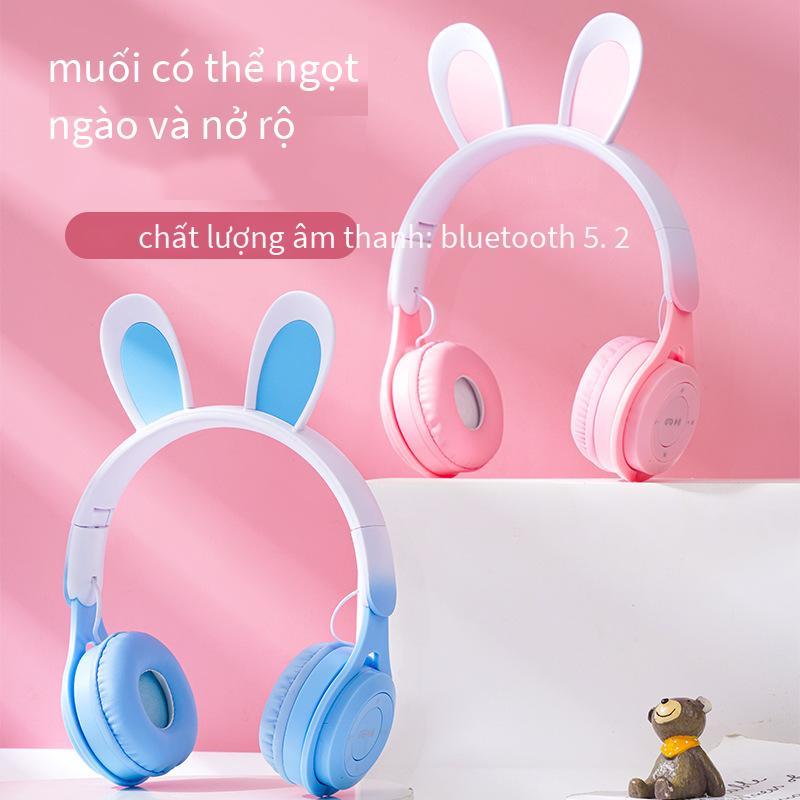 Ưu đãi đặc biệt Y08 Tai nghe tai thỏ Gradient Tai nghe Bluetooth gắn trên đầu Tai nghe nhạc tai thỏ gấp Gradient Mẫu Huaqiang North Explosion