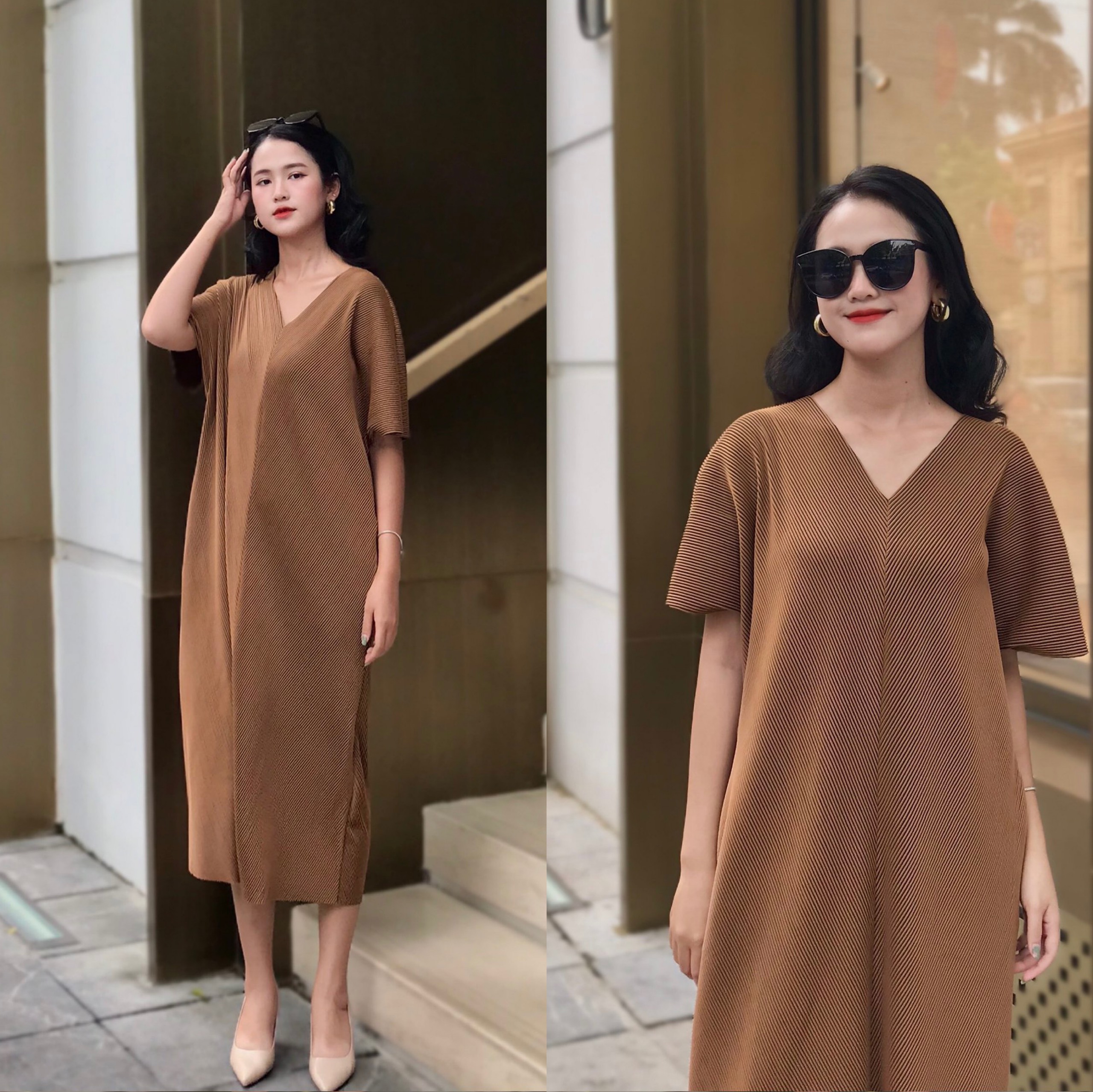 Đầm Dự Tiệc Dáng Suông Dài MICHI House Váy Xuông Đi Tiệc Sang Trọng Dài Qua Gối Bigsize Co Dãn Che Khuyết Điểm Tốt V433