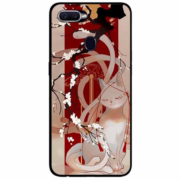 Ốp lưng in cho Realme 2 Mẫu Mèo Cành Hoa Đào