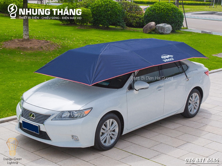 Ô Che Nắng Ô Tô - Dù Che Mưa Nắng Xe Hơi Cao Cấp - Dài 4.2m,4.6m - Giảm Nóng Hiệu Quả - Đóng Mở Bằng Tay - Màu Random