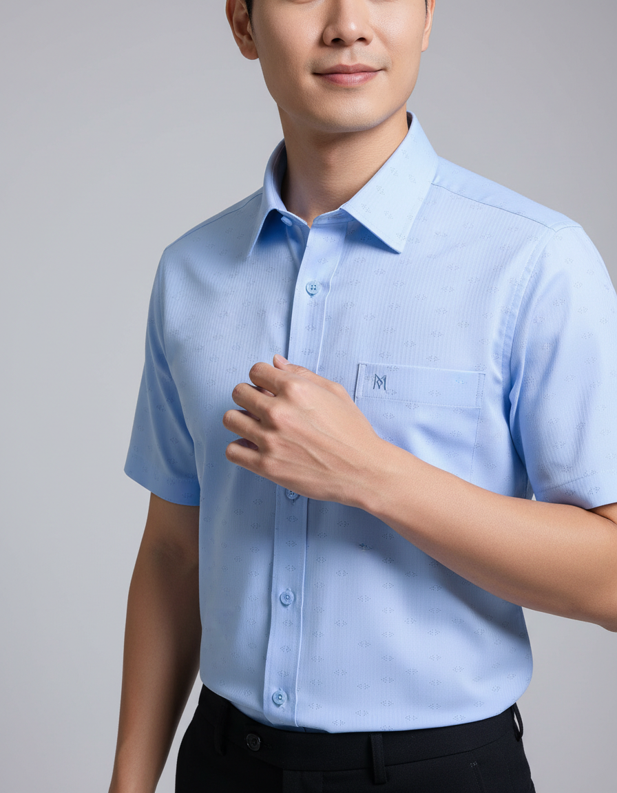 Áo sơ mi tay ngắn Khatoco (M-3XL)