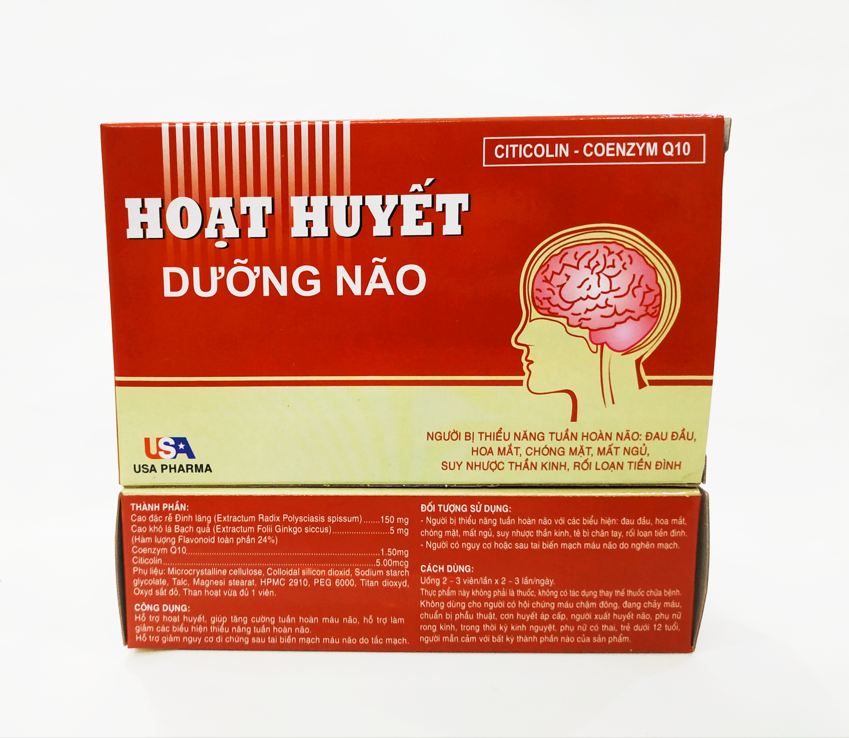 Hoạt Huyết Dưỡng Não – Giúp Tăng Cường Tuần Hoàn Máu Não – Ngăn Ngừa Giảm Nguy Cơ Tai Biến Mạch Máu Não - Hộp 100 Viên