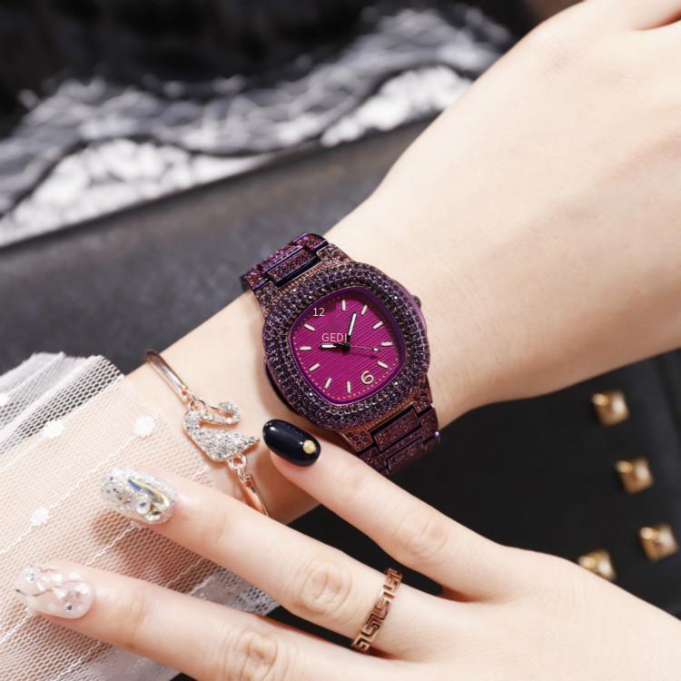 Ưu đãi nhất AliExpress lò xo rung cùng phong cách đồng hồ nữ kim cương đầy đủ đồng hồ thạch anh đồng hồ thời trang sành điệu
