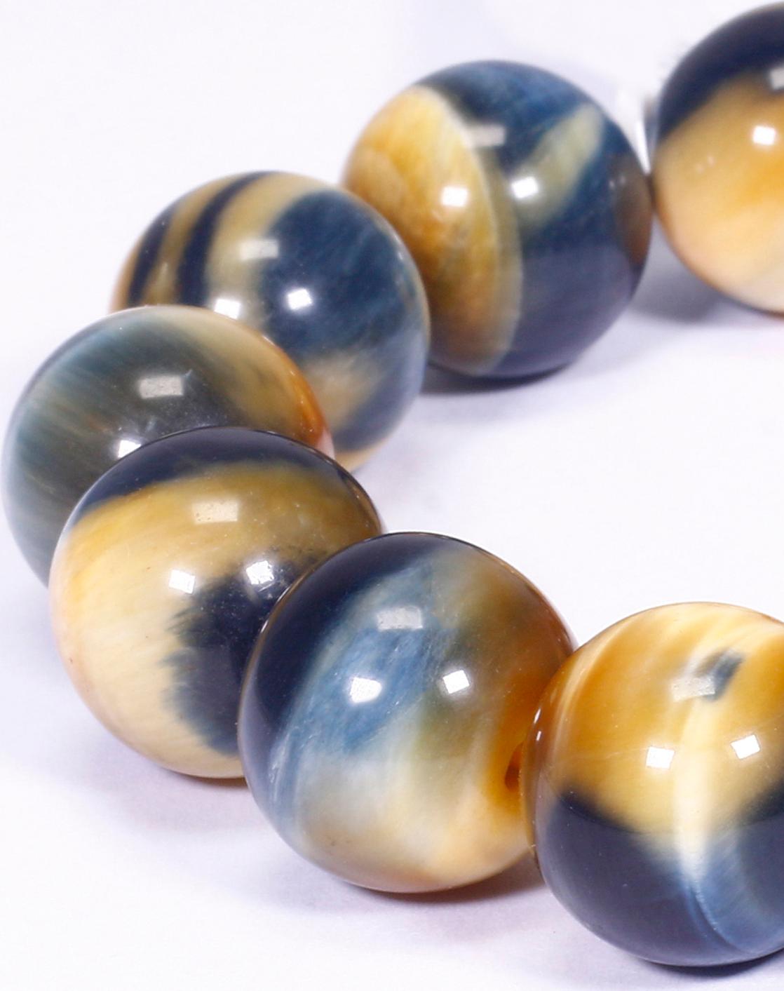 Vòng tay đá mắt hổ vàng xanh mệnh thổ, kim , mộc - Ngọc Quý Gemstones