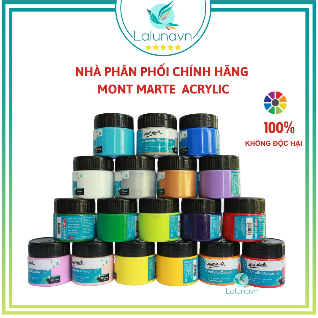 Màu acrylic 3D Mont Marte cao cấp dung tích 100ml ,vẽ giầy,tranh tường  đa dạng màu - B26