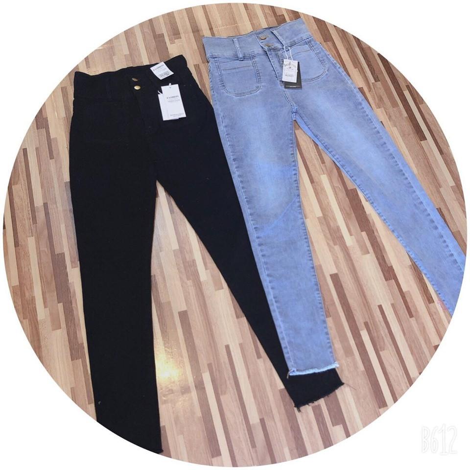 Quần Jeans Nữ Lưng Cao Phối Túi Trước Thời Trang