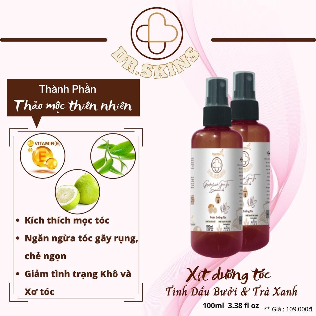 Xịt dưỡng tóc tinh dầu vỏ bưởi, trà xanh 100ml THUAN PHAT Natural Cosmetic