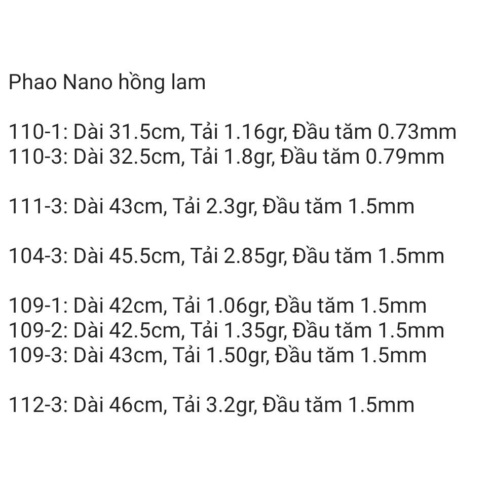 Phao Câu Đài Nano Hồng Lam Phao Nano Cao Cấp sản phẩm tốt 528