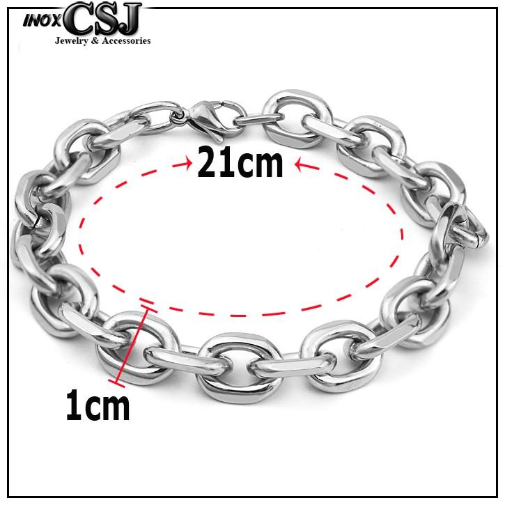 LẮC TAY NAM INOX NAM CHỮ CONG TO ĐẠI 10LY siêu đẹp, siêu ngầu