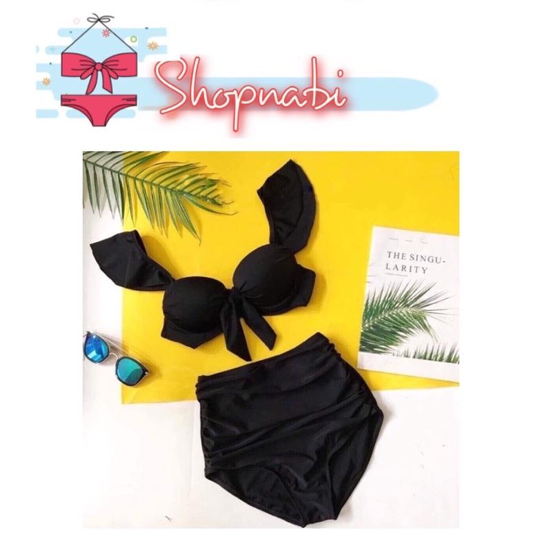 Đồ bơi bikini cánh tiên vai quần cạp cao