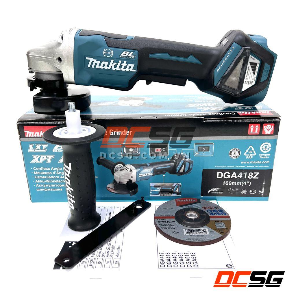 Máy mài góc 100mm dùng pin 18V Makita DGA418Z (công tắc bóp) | DCSG