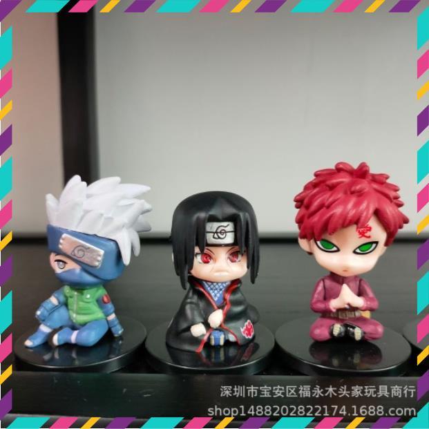 Mô Hình Naruto ChiBi, Bộ 6 Nhân Vật Naruto, Kakashi, Itachi, Sasuke, Garaa, Siêu Đẹp - Figure Anime Naruto