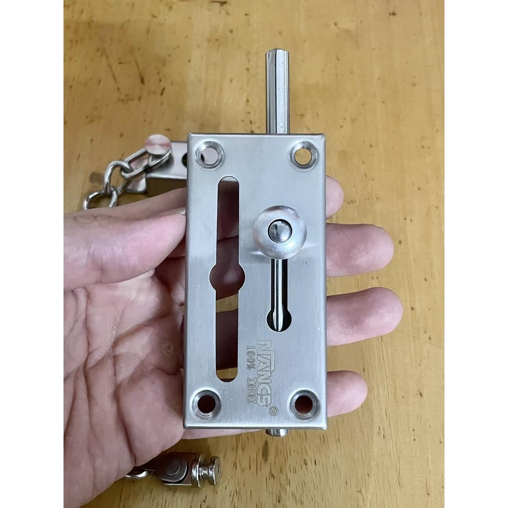 Chốt cửa dây xích an toàn inox 304 Nancb