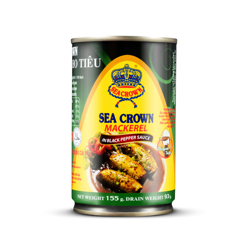 Cá hộp Sea Crown cá Nục kho tiêu-Thùng 50 lon