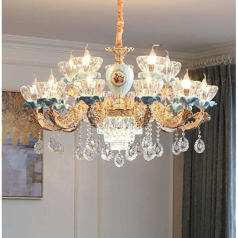 Đèn chùm SISON pha lê 15 tay phong cách hiện đại, tinh tế - kèm bóng LED chuyên dụng.
