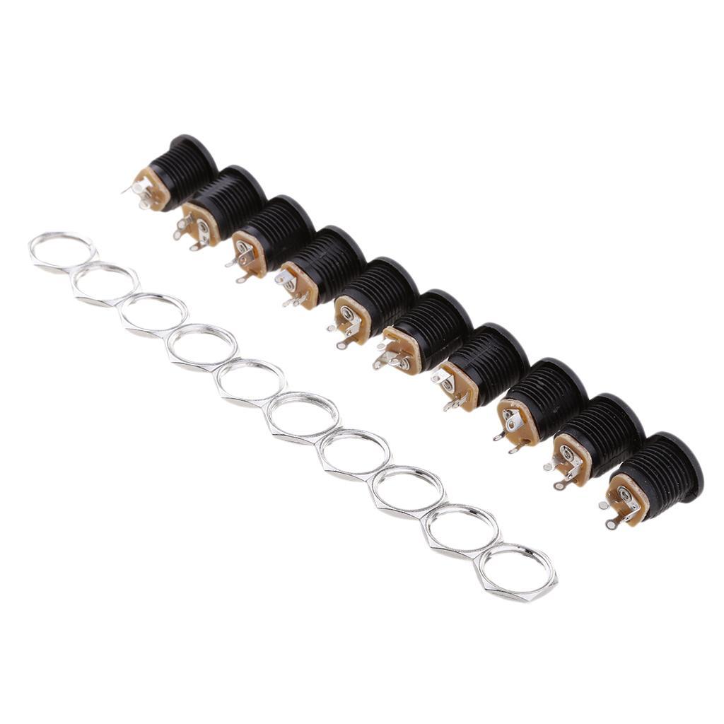 10x DC Power Supply  Plug Socket Female Panel Mount Connector 5.5x2.1mm