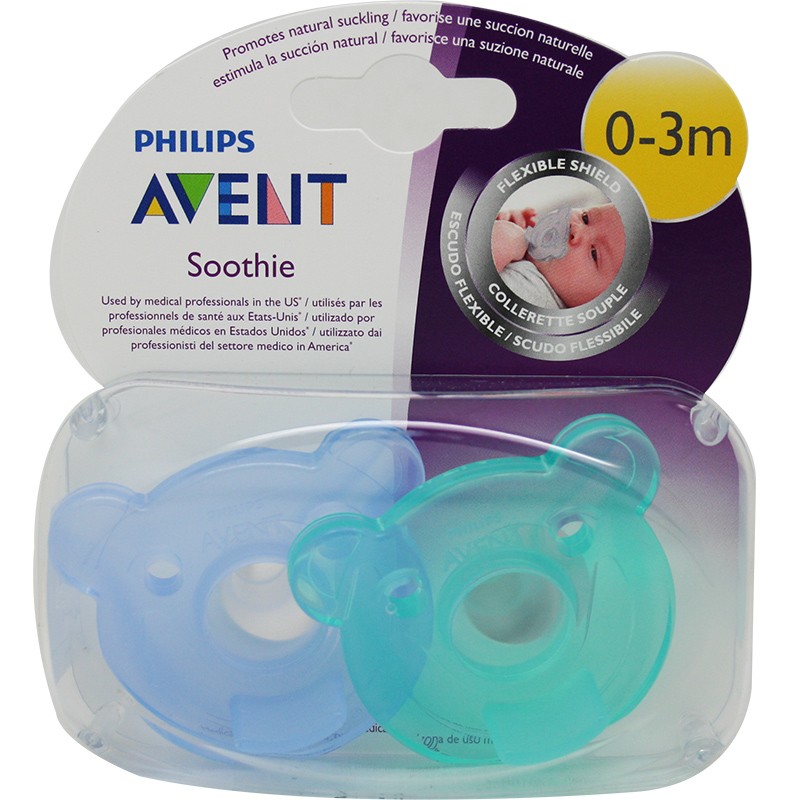 Vỉ 2 núm ty ngậm đúc khối Philips Avent chuẩn y tế SCF194/00 cho bé từ 0-3 tháng