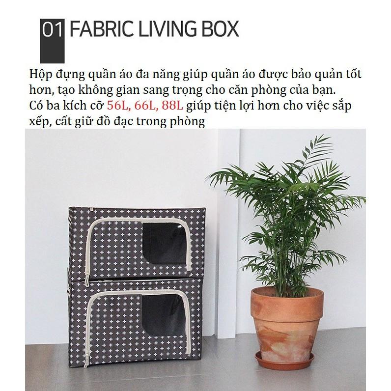 TÚI ĐỰNG QUẦN ÁO KHUNG THÉP ÁO 66L- LIVING BOX