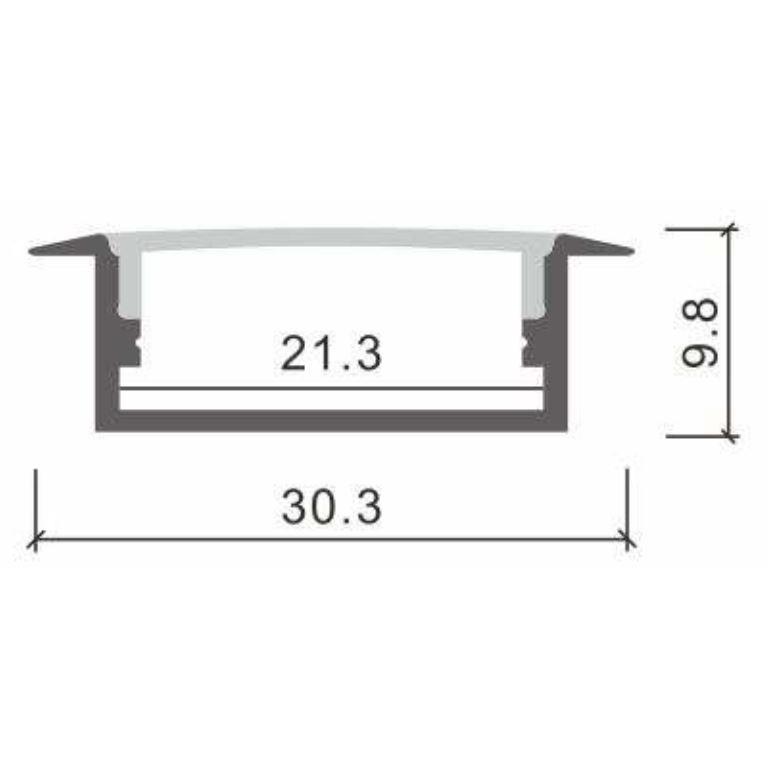 Thanh nhôm âm trần thạch cao, âm tường kt 619 kích thước 30x10mm