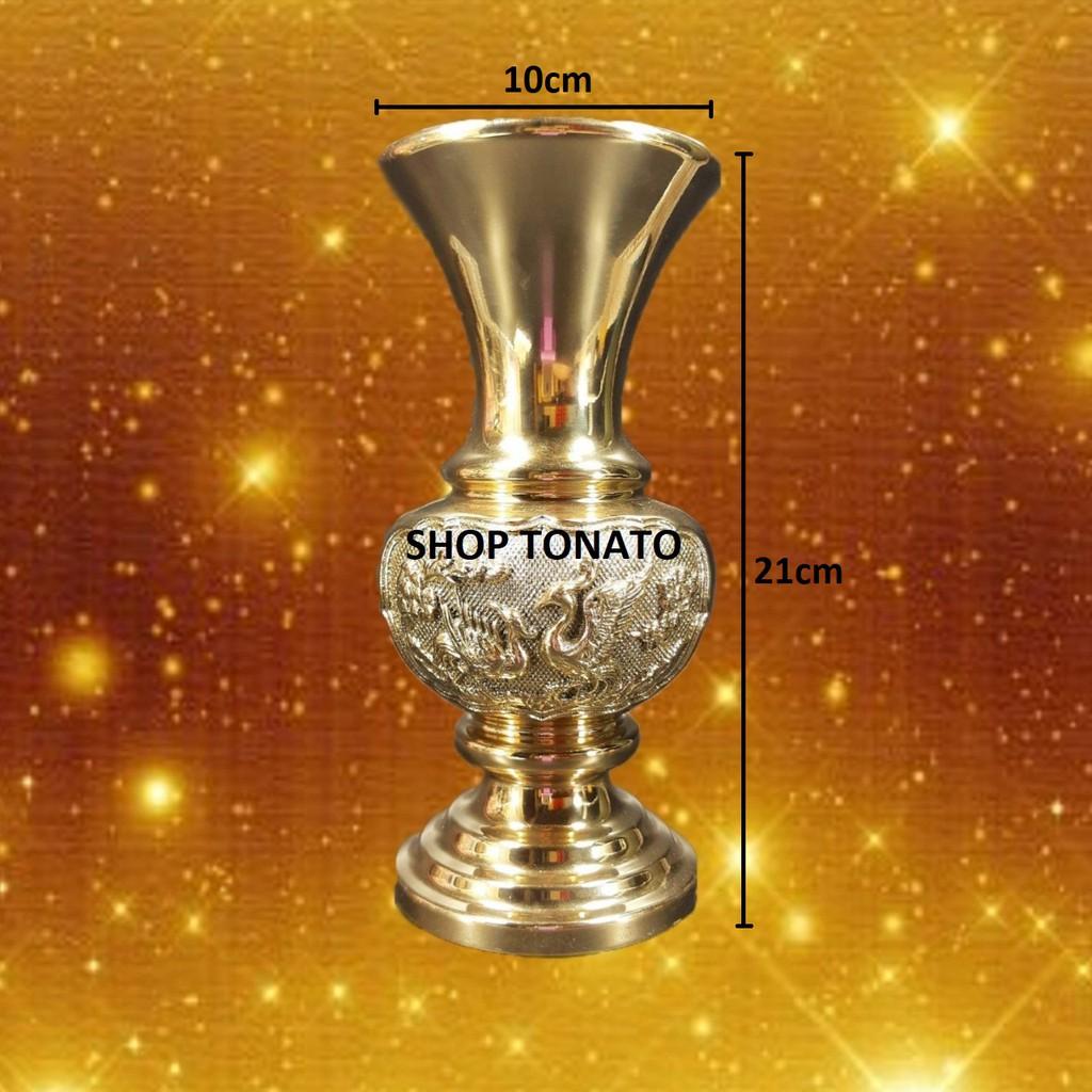 BÌNH BÔNG,LỌ HOA ĐỒNG 1.5 CAO 21.5CM