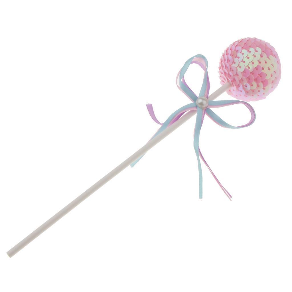 Birthday Party Cake Decoration Colour Sequined Ball Topper Sticks