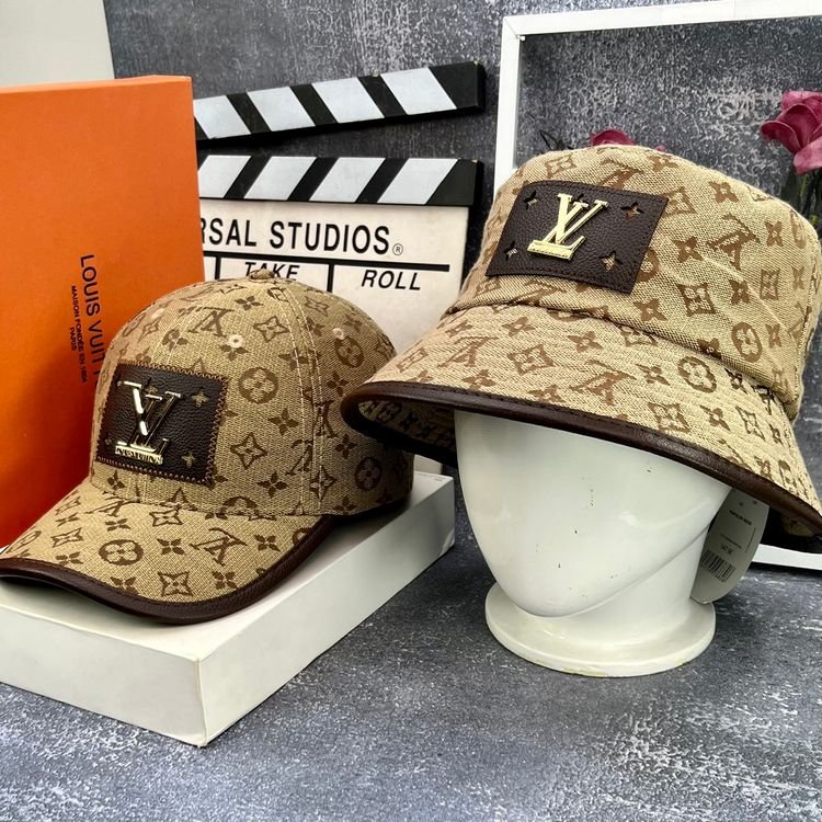 Combo mũ lưỡi trai nón Bucket LV da vải đẹp Form chuẩn thời trang