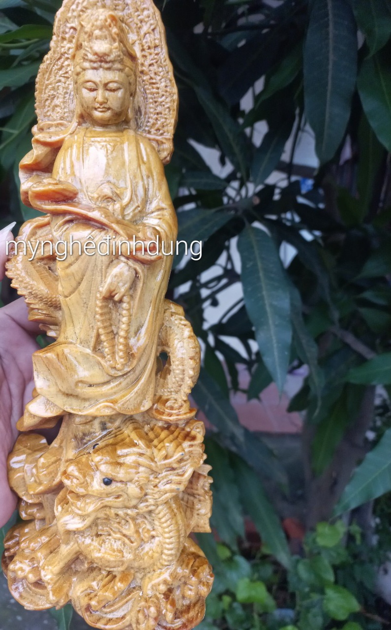 Tượng phật mẹ quan âm bồ tát hàng long bằng gỗ huyết long quá  đẹp kt cao 30×10×9cm