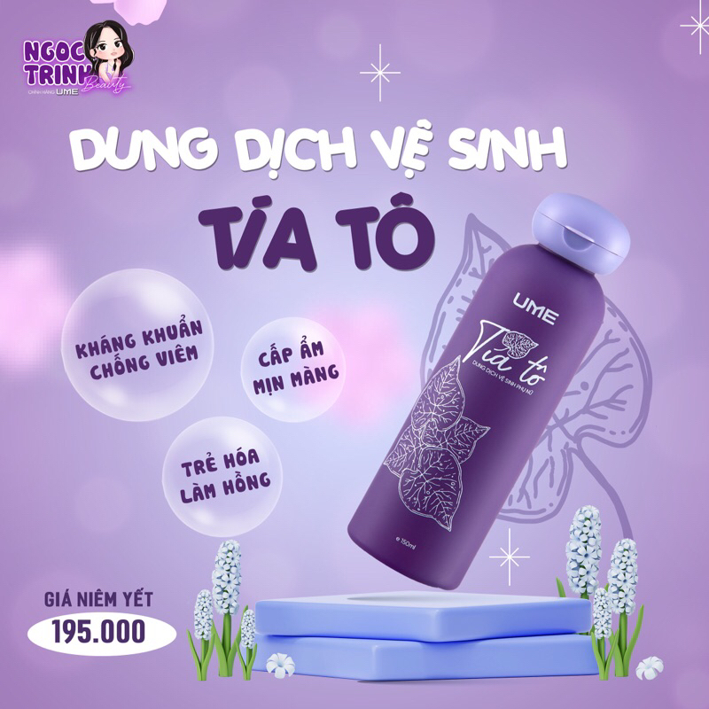 Dung dịch vệ sinh Tía Tô UME Ngọc Trinh giúp kháng khuẩn, ngăn ngừa viêm nhiễm hiệu quả (chai 150ml)