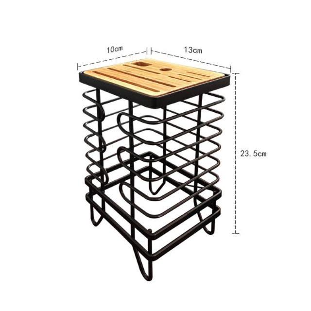 Kệ cắm dao thép mặt gỗ