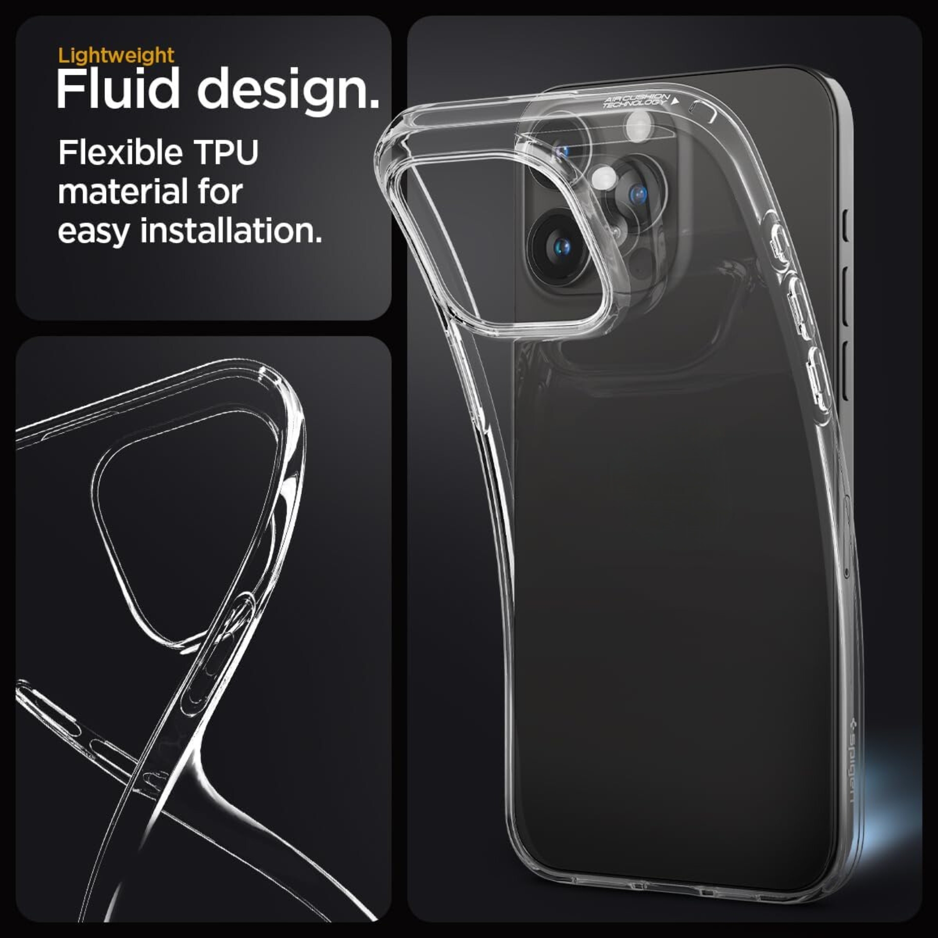 Ốp Lưng Spigen Dành Cho iPhone 15 Pro Max / iPhone 15 Pro / iPhone 15 Plus / iPhone 15, SPIGEN LIQUID CRYSTAL CLEAR - HÀNG CHÍNH HÃNG