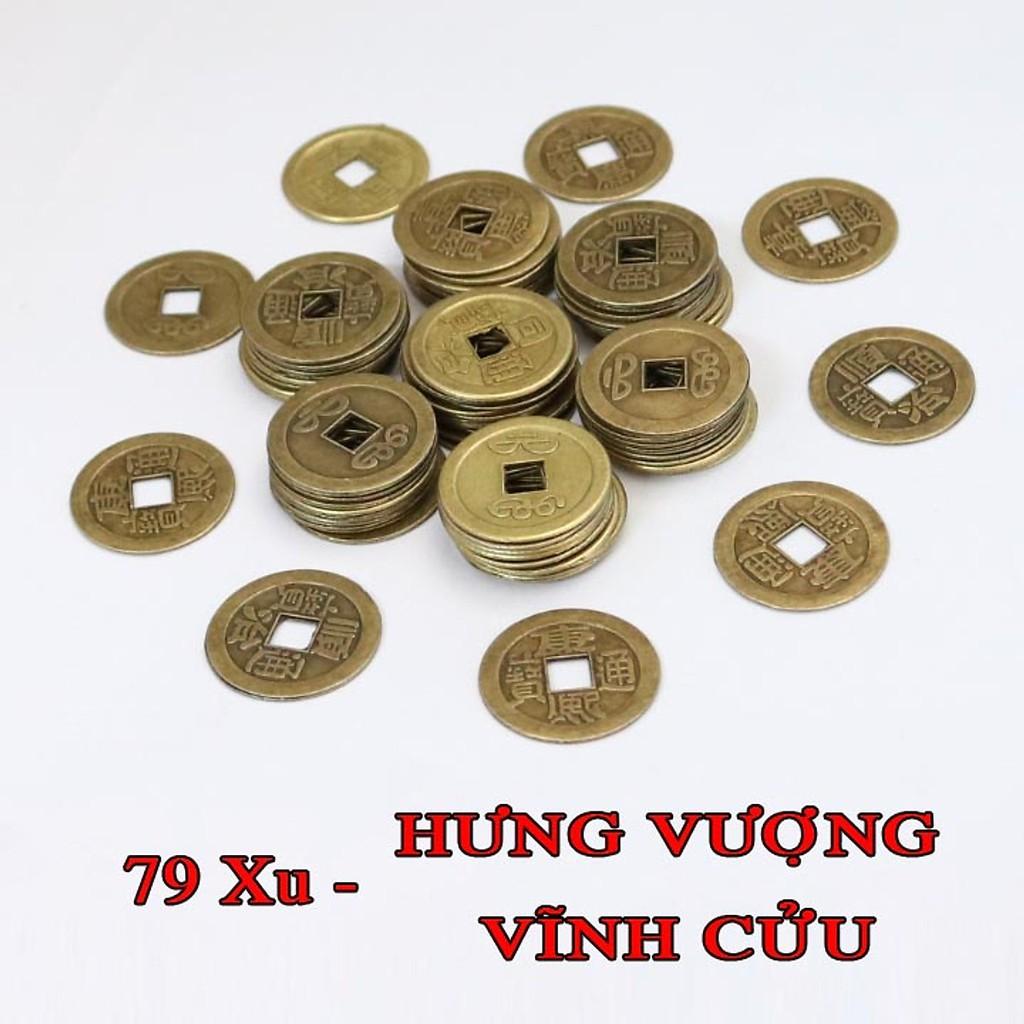 Tiền xu ngũ đế phong thuỷ bỏ ví chiêu tài 2,4cm