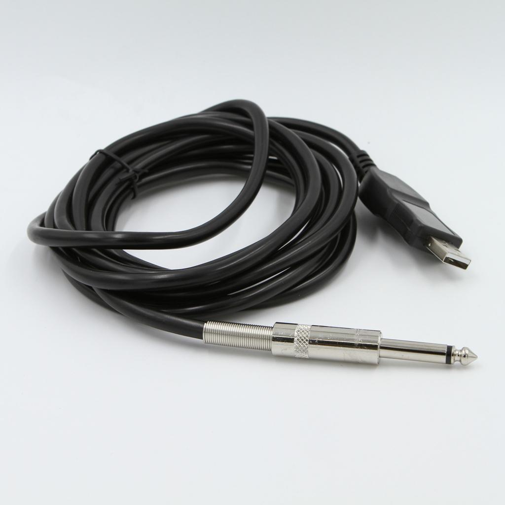 9.8ft Guitar Bass 1/4" USB to 6.3mm Jack Connection Instrument Cable Adapter