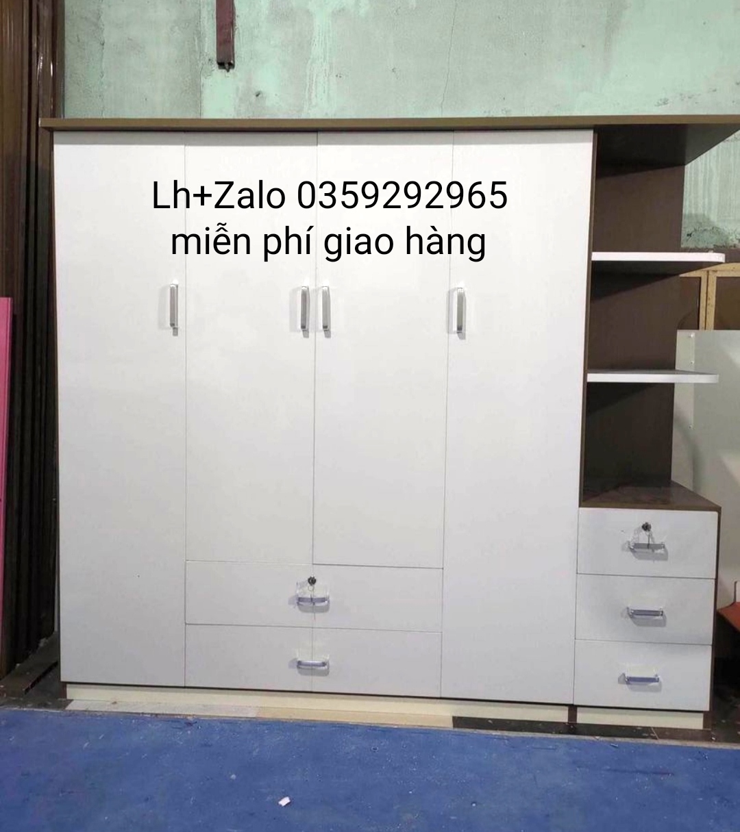Tủ nhựa đài Loan 4 cánh 1 kệ