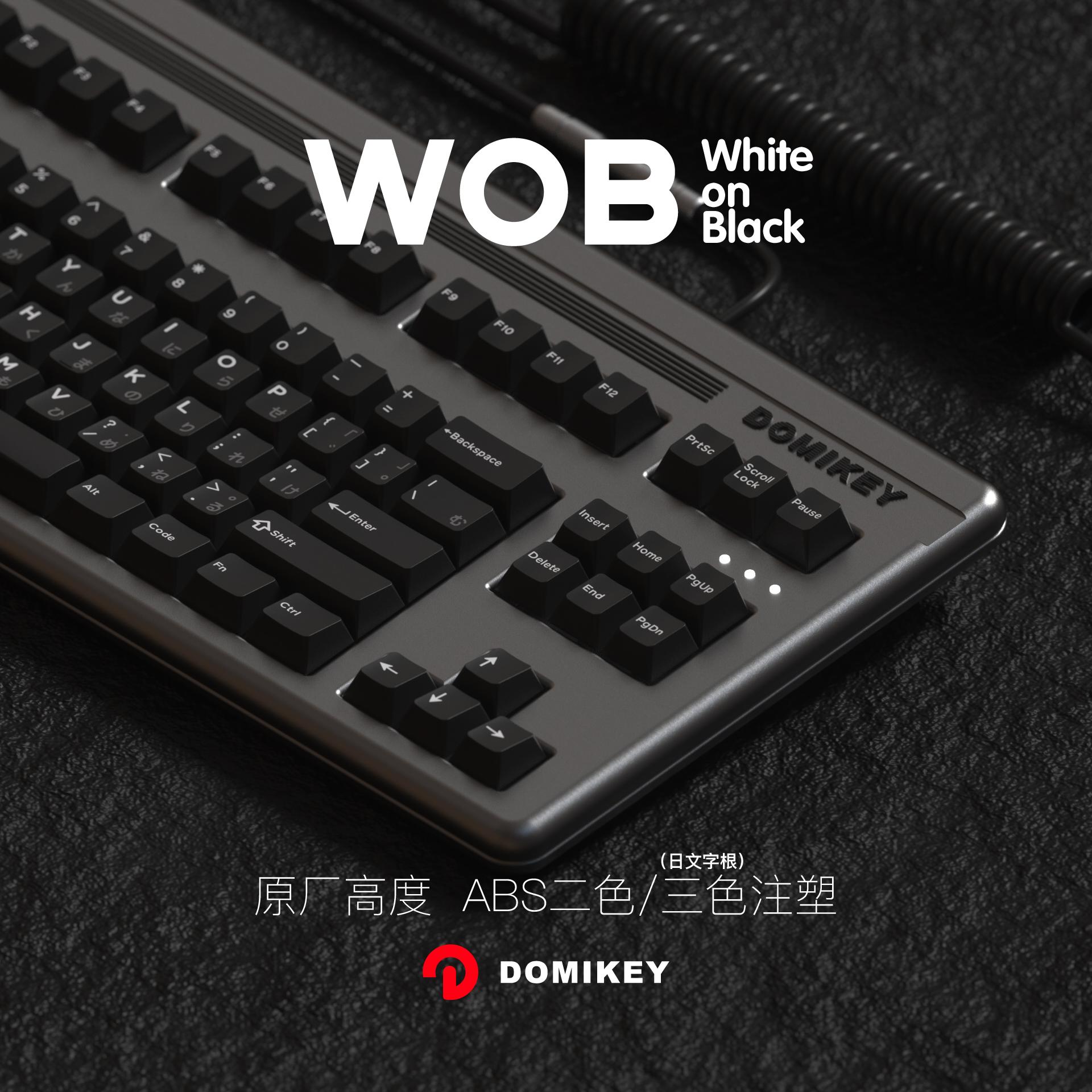 Domikey Anh Đào Hồ Sơ Abs Doubleshot Keycap WOB Màu Trắng Đen Cho Mx Thân Bàn Phím Game 87 104 Gh60 Xd64 Xd68 xd84 BM60 BM65
