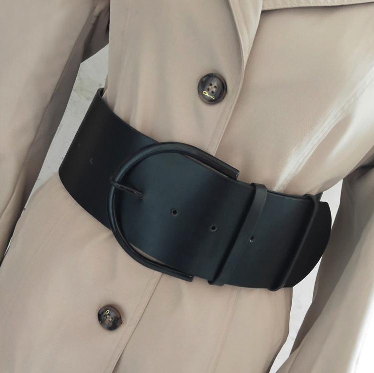 Cổ Điển Thời Trang Khóa Vòng Nữ Rộng Dây Da Nữ Thiết Kế 2018 Nữ Cao Cấp Da Thật Giày Thắt Lưng Áo