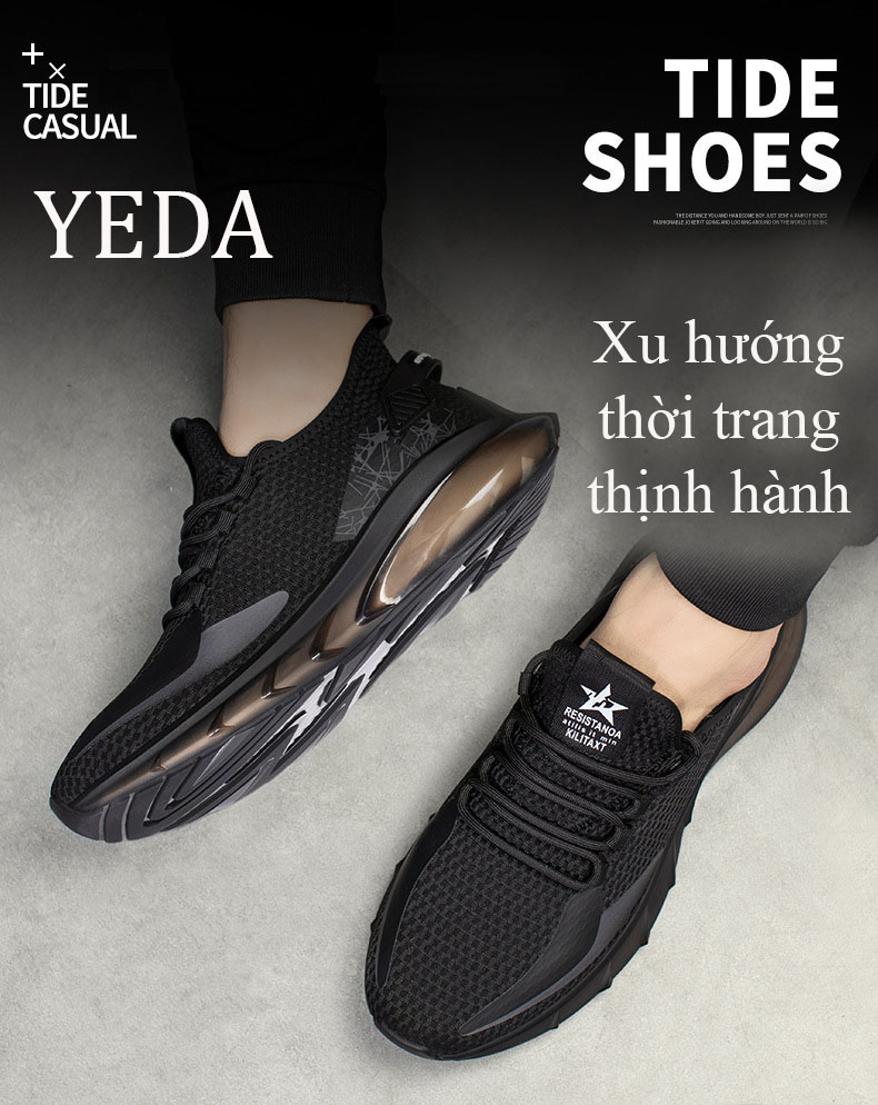 Giày thể thao nam dệt kim cao cấp giày chạy bộ siêu nhẹ đế mềm mã T68917