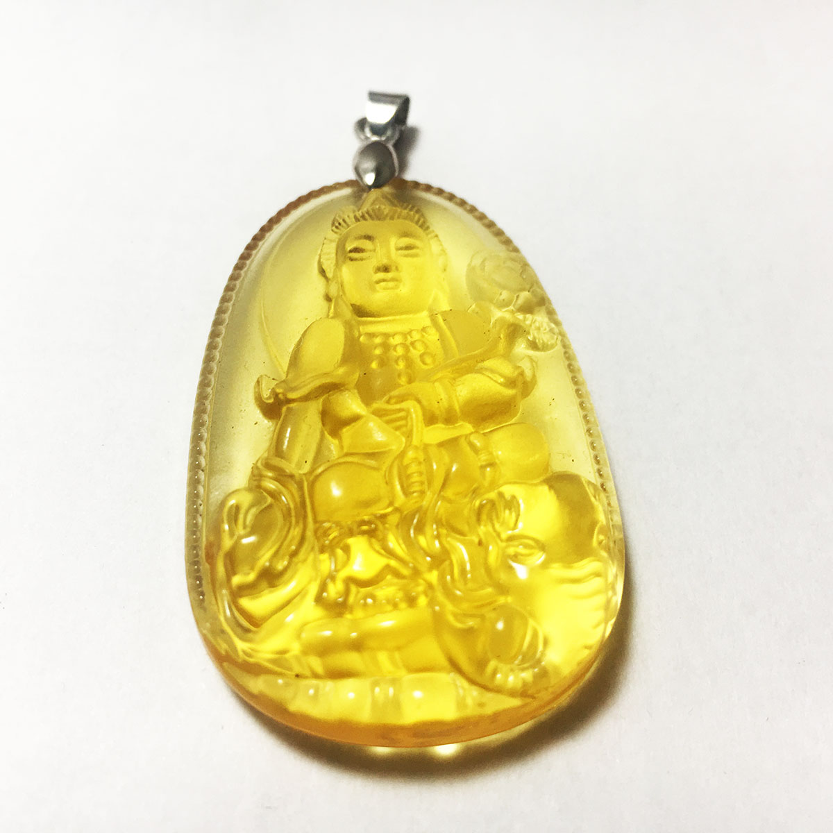 Mặt dây bản mệnh khắc ngài ADIDA đá tự nhiên cho người tuổi Tuất -tuổi Hợi Bạc QTJ - MDNA5