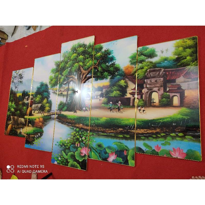 Bộ 5 tranh tráng gương làng quê việt nam big