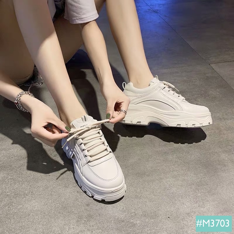 Giày Sneaker Độn Đế RULFINE MINSU M3703, Giày Thể Thao Nữ Độn Đế Hàn Quốc Phù Hợp Mang Giày Đi Chơi, Đi Học, Du Lịch