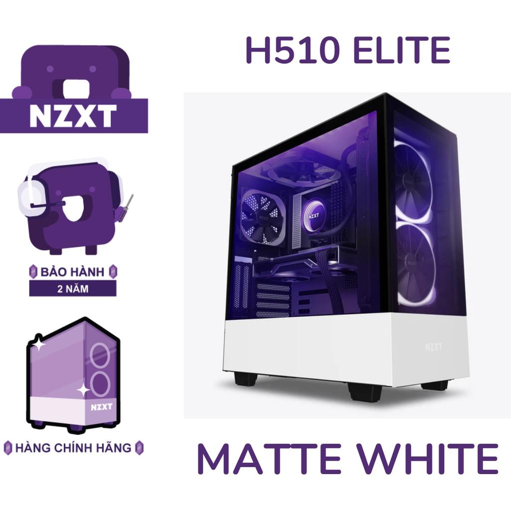 Vỏ Case Máy Tính NZXT H510 ELITE - Trắng sần- Hàng Chính Hãng