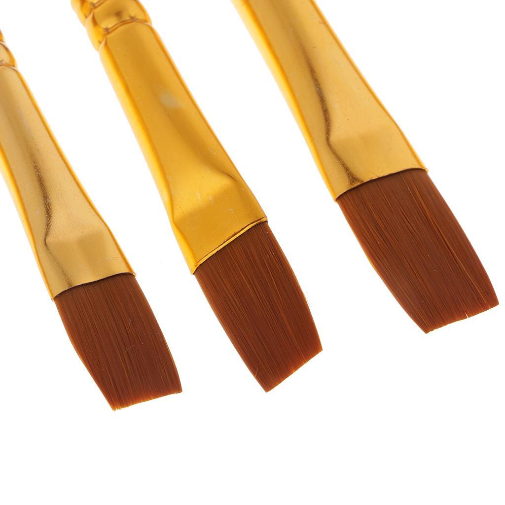 12x Nylon Hair Wood Handle Artist Oil Paint Brush Art Brushes Painting Brush