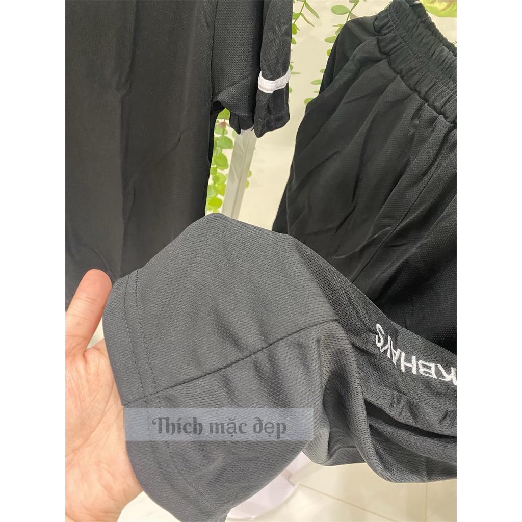 Bộ quần áo nam thu đông thể thao thun cotton trơn in chữ form rộng quần đùi style hàn quốc ngầu 08