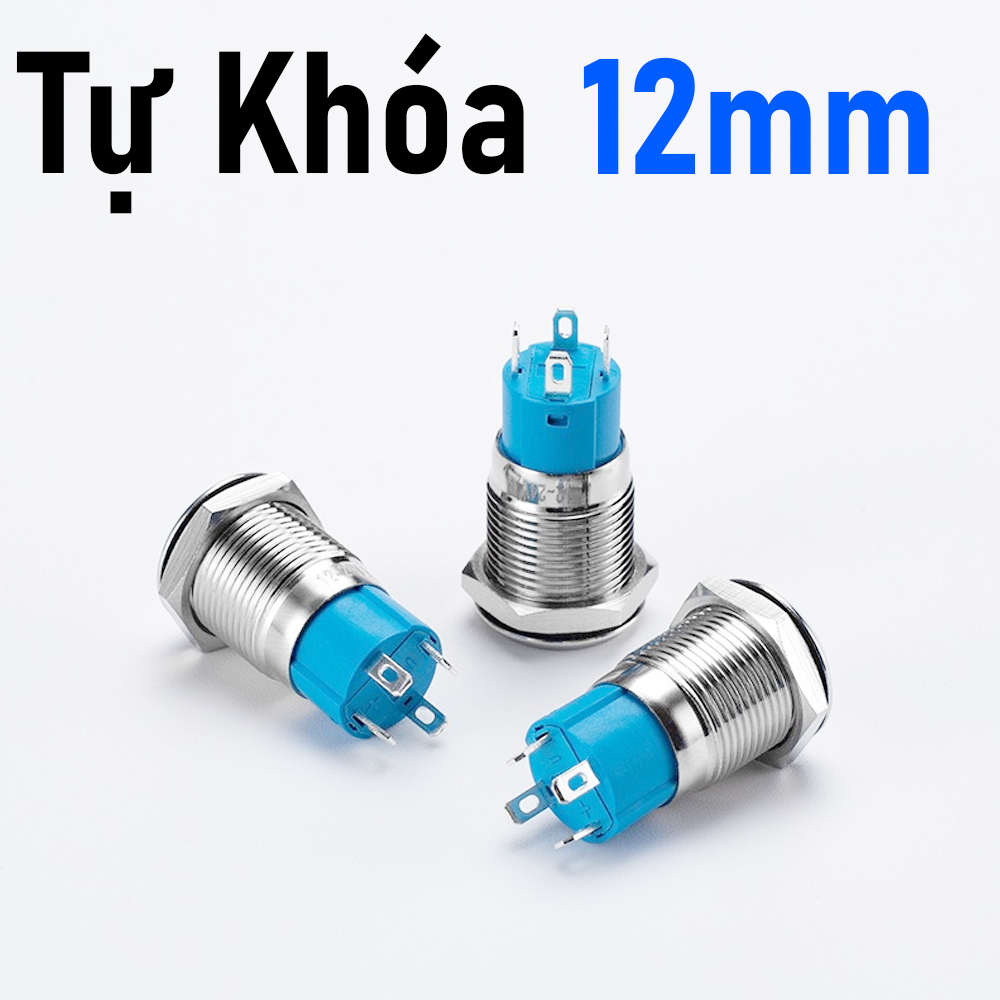 Nút nhấn công tắc tự khóa 12mm Vỏ INOX chống thấm nước