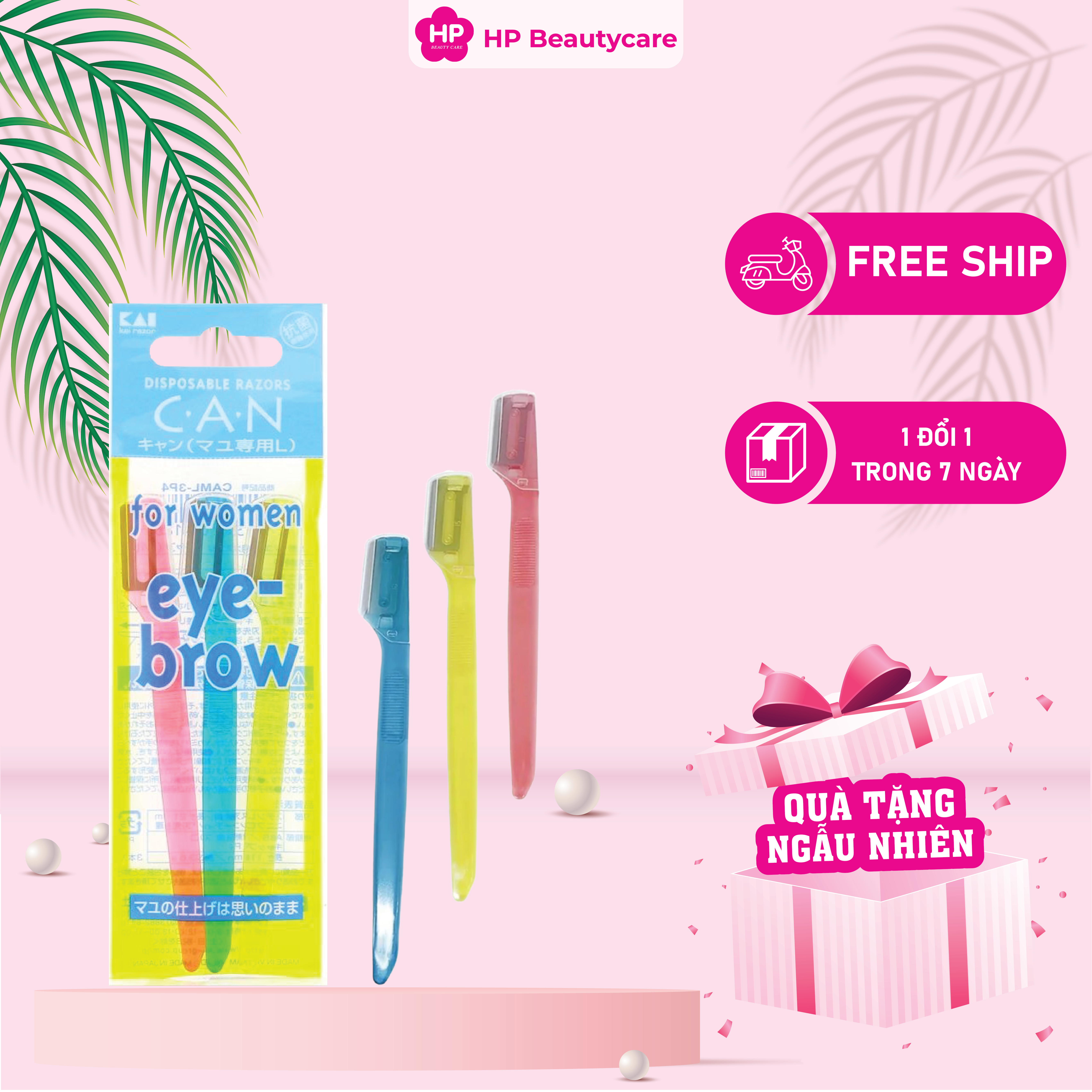 Set 3 Dao Cạo Mày Kai 00-418 - Set 3 Dao Cạo Mày Kai
