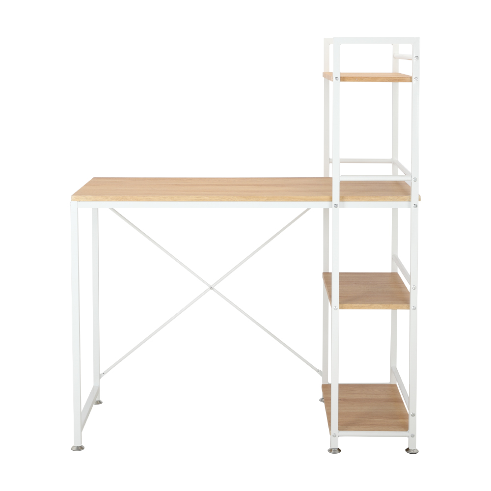 Bàn làm việc học tập đa năng kèm kệ 4 tầng CONNER mặt gỗ cao cấp kết hợp khung thép sơn tĩnh điện trắng | Index Living Mall - Phân phối độc quyền tại Việt Nam