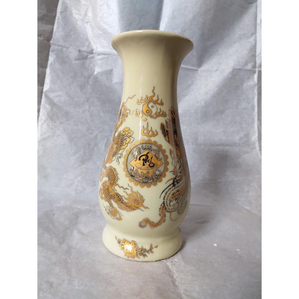 Lọ hoa men vàng ánh kim cao 20 cm