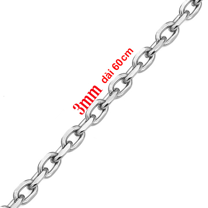 Dây chuyền nam mắt xích tròn 3li cá tính MDC003-3 Không đen không gỉ sét