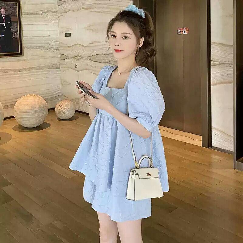 Bộ Đồ Bầu Mùa Hè Mặc Nhà Bộ Bầu Đùi Chất Mát Cổ Vuông